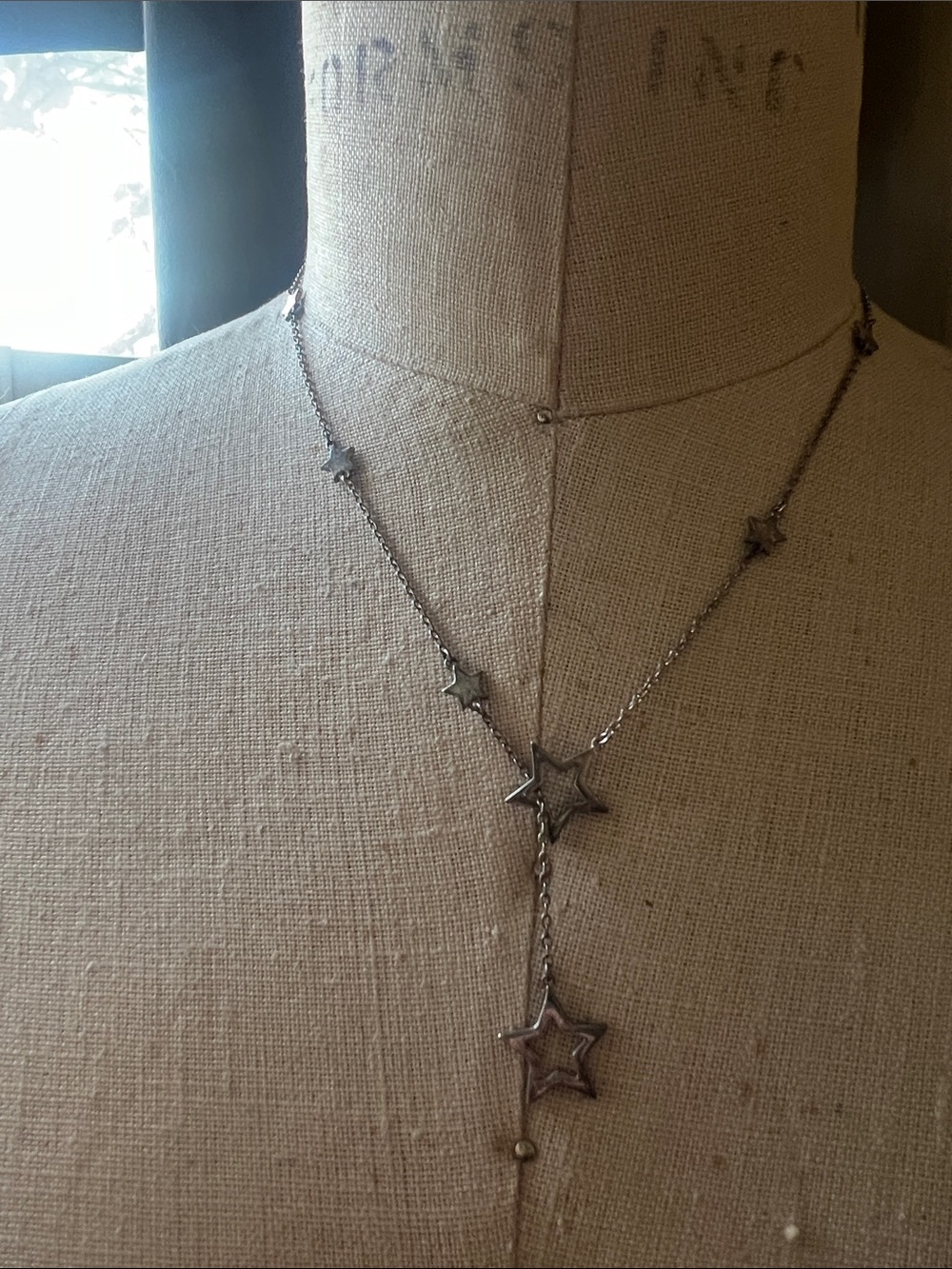 Sterling Silver Star Lariat Necklace - Silver